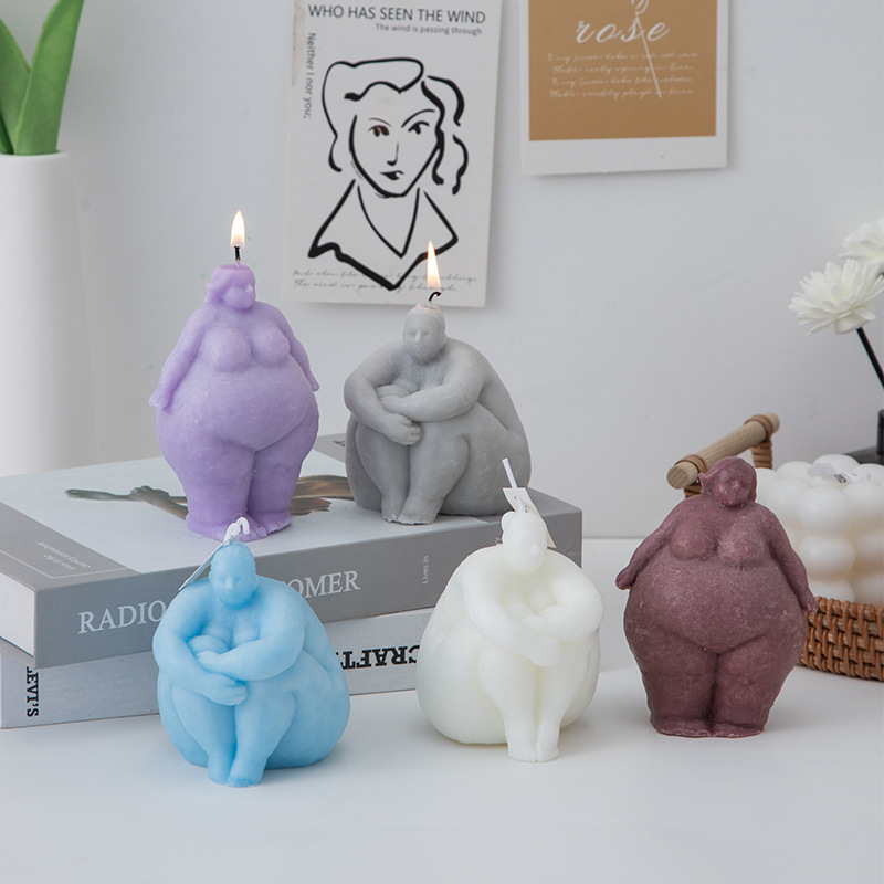 Candle Making Supplies For Beginners - 3d mulher gorda/homem retrato vela molde