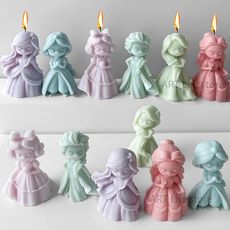Candle Making Supplies For Beginners - Silicone Princesa Boneca Vela Mold, 3D