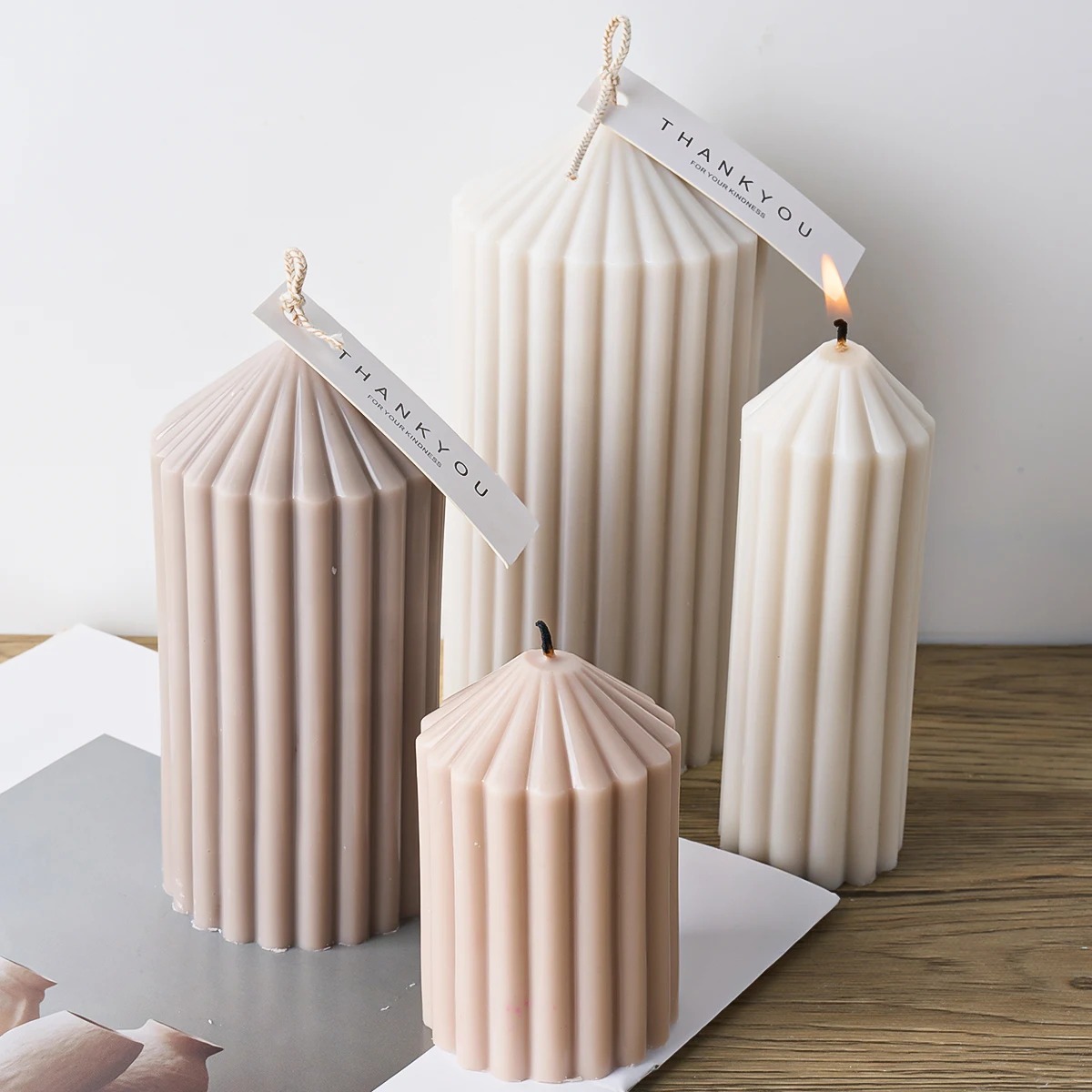 Candle Making Supplies For Beginners - Molde de silicone para velas cilíndricas,